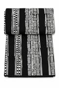 Black and White African-Inspired Geometric Print Fabric – Bold Tribal Pattern Textile for Dresses, Gowns, Skirts & Traditional Outfits 6 yard