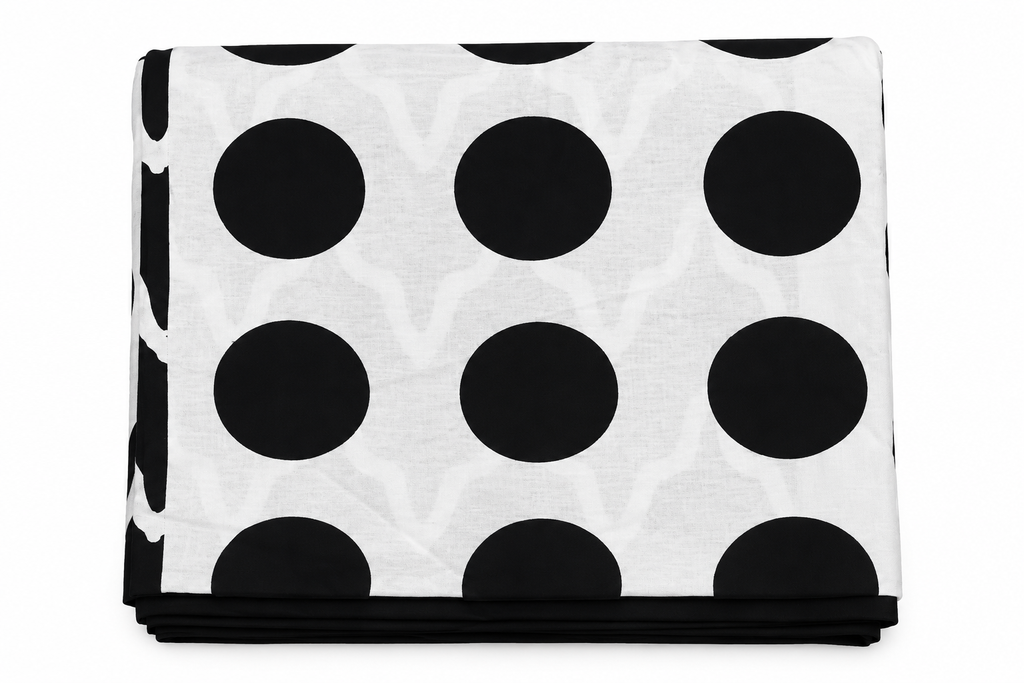 African Wax Print Fabric Black and White Geometric Pattern 6 Yards