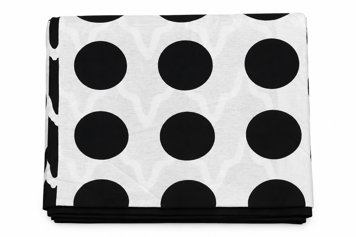 African Wax Print Fabric Black and White Geometric Pattern 6 Yards