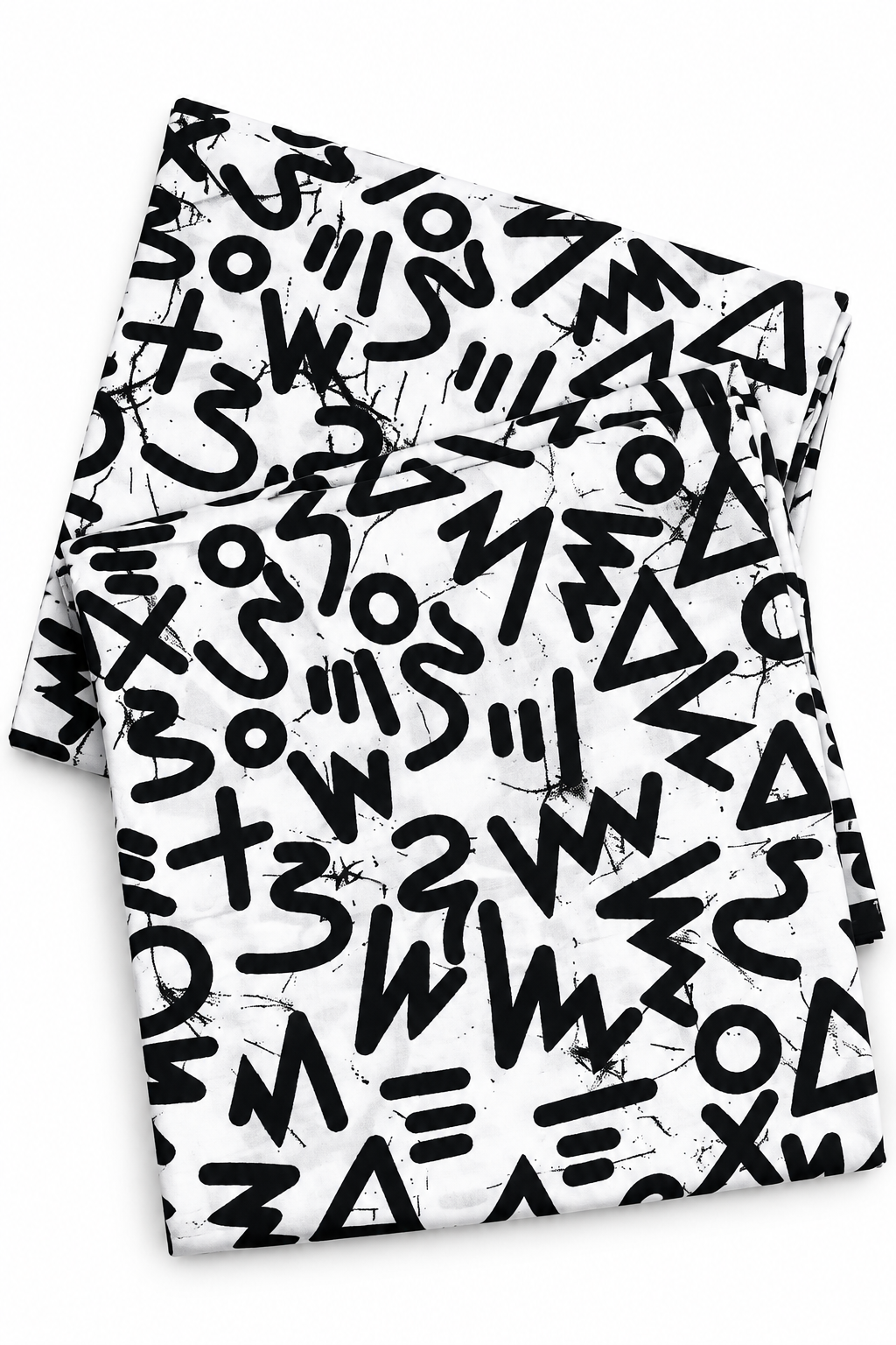 Black and White African Ankara Wax Print Fabric – Bold Abstract Geometric Tribal Pattern, 6 Yards