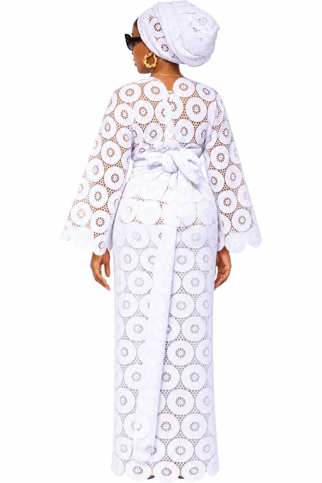 Women’s White Lace Iro and Buba Two-Piece Set