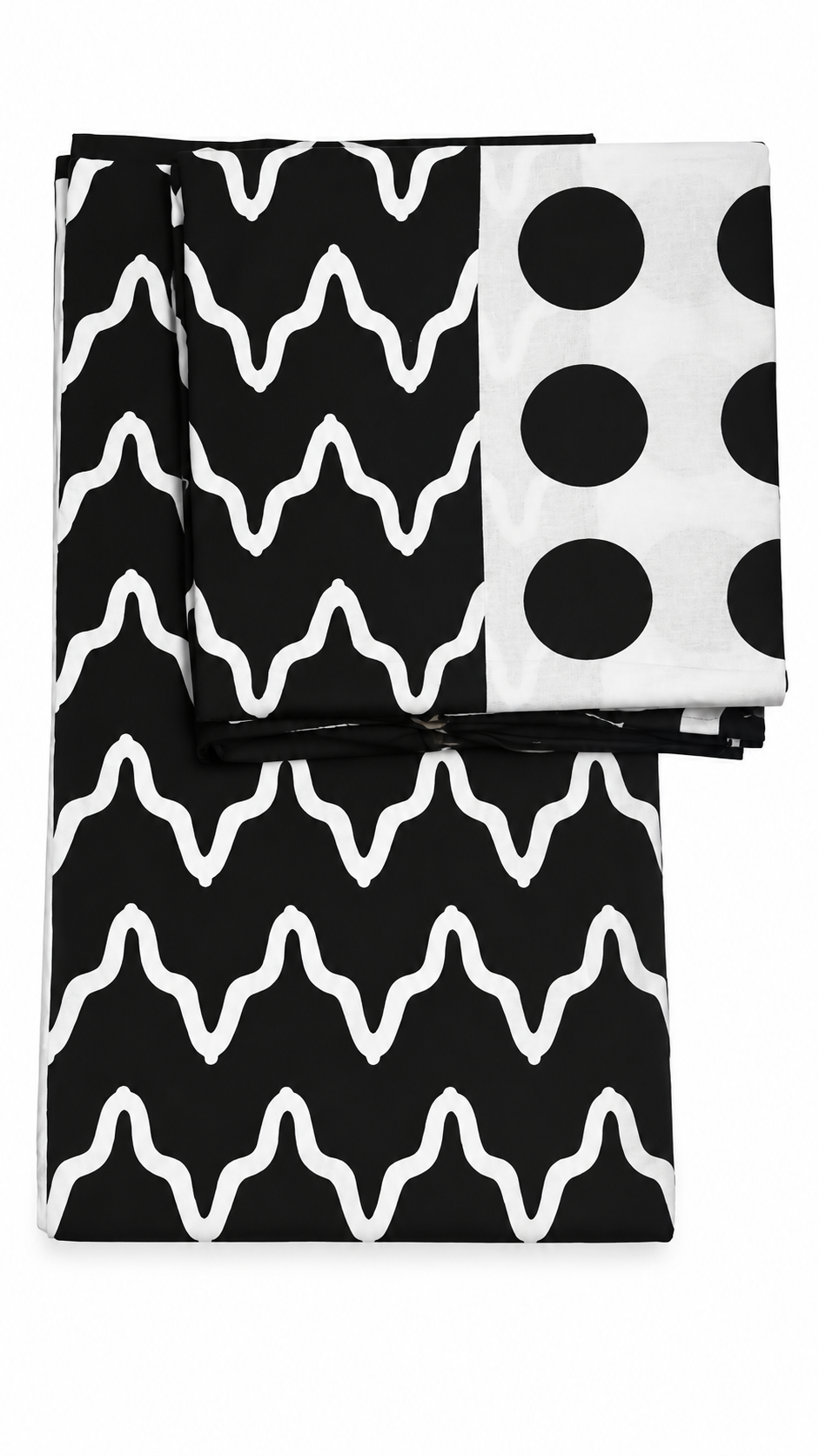 African Wax Print Fabric Black and White Geometric Pattern 6 Yards