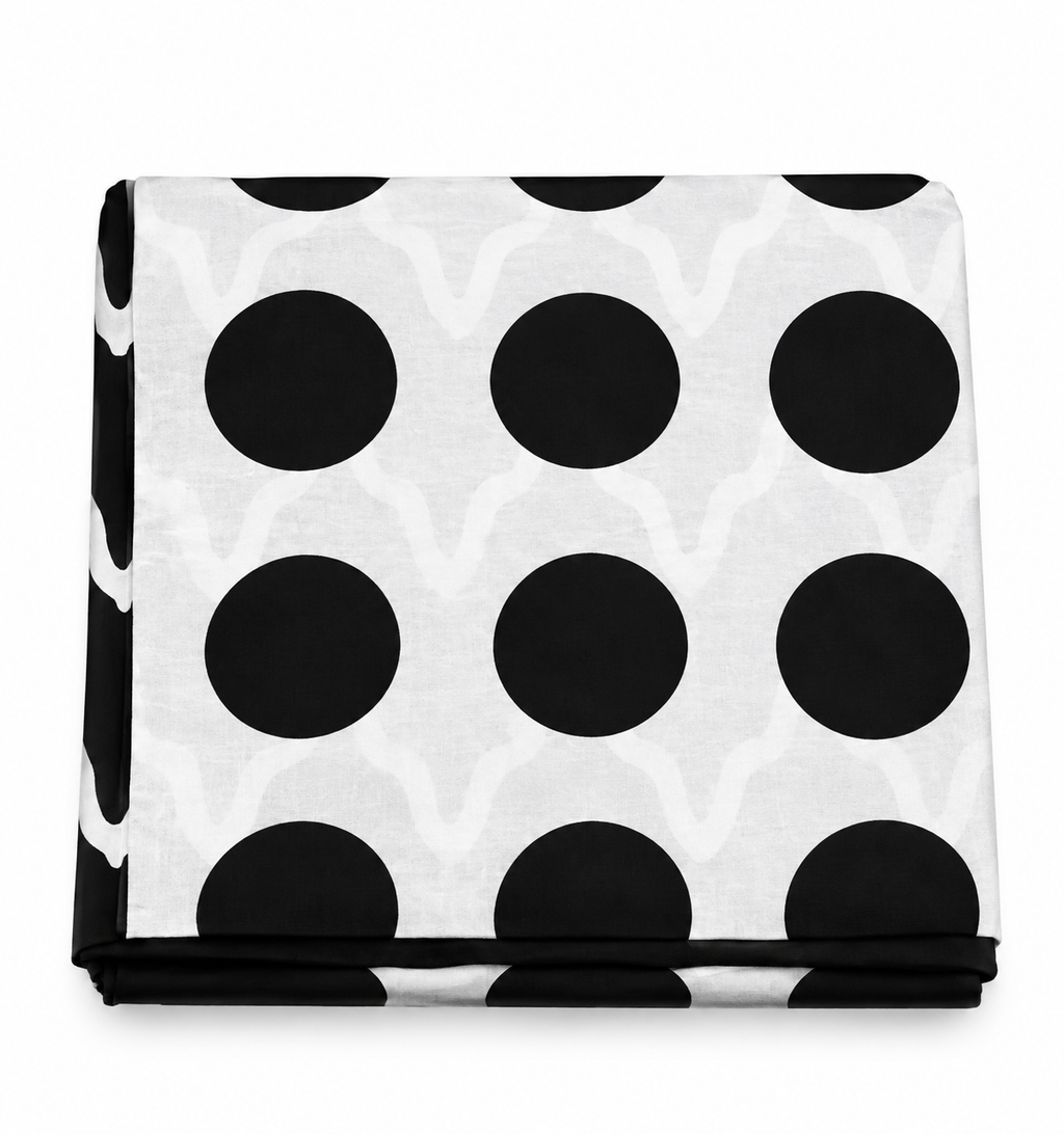 African Wax Print Fabric Black and White Geometric Pattern 6 Yards