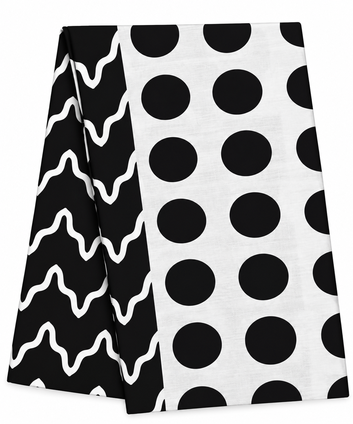 African Wax Print Fabric Black and White Geometric Pattern 6 Yards