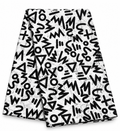 Black and White African Ankara Wax Print Fabric – Bold Abstract Geometric Tribal Pattern, 6 Yards