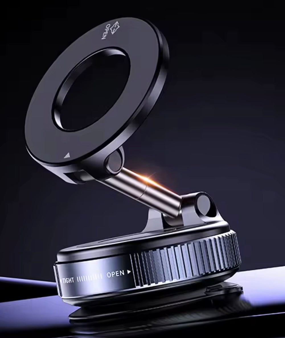 Title: Magnetic Car Phone Holder, 360° Adjustable Dashboard & Windshield Mount with Strong Suction Base and Foldable