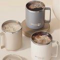 Stainless Steel Insulated Coffee Mug with Lid and Handle, Double-Wall Travel Coffee Cup for Hot & Cold Drinks, Reusable Office Mug