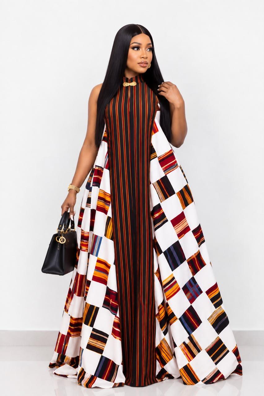 African-inspired patchwork maxi dress