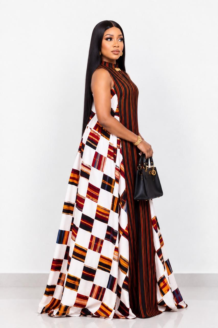 African-inspired patchwork maxi dress