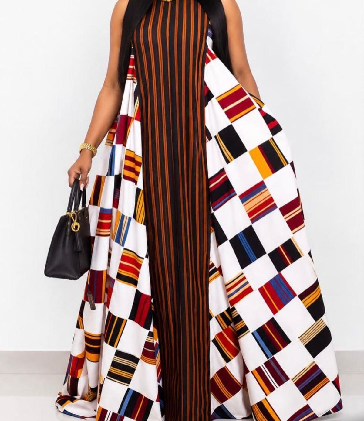 African-inspired patchwork maxi dress