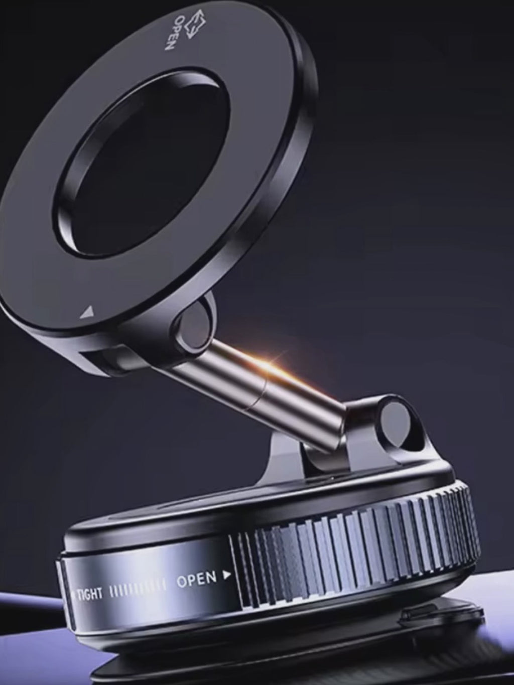 Title: Magnetic Car Phone Holder, 360° Adjustable Dashboard & Windshield Mount with Strong Suction Base and Foldable